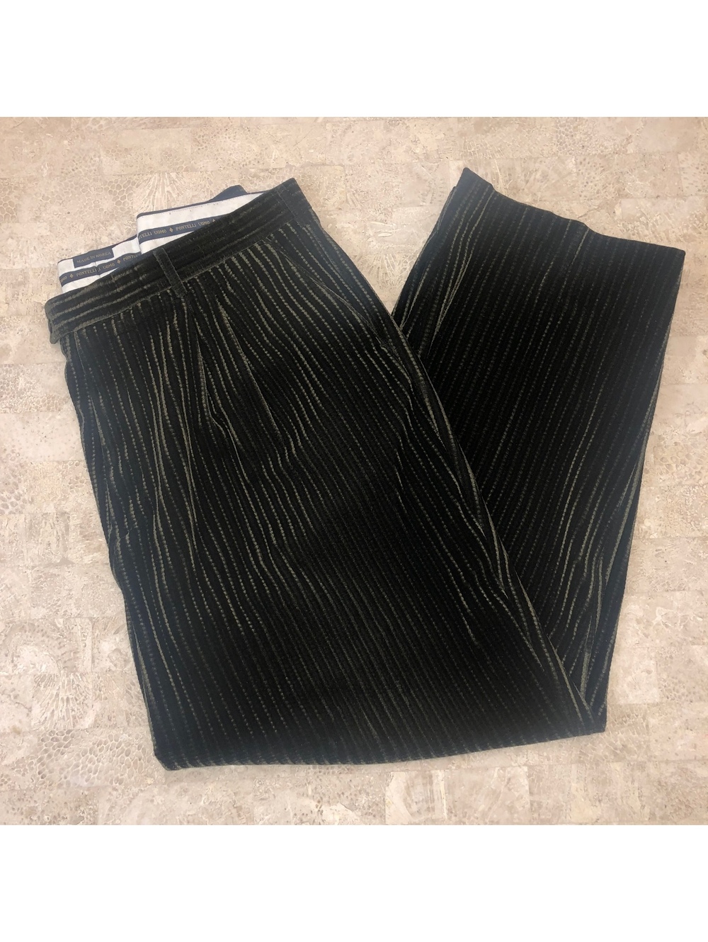 SUPREME x PONTELLI UOMO CORDUROY VELVET VELOUR PANTS GREEN MENS SIZE 43/44